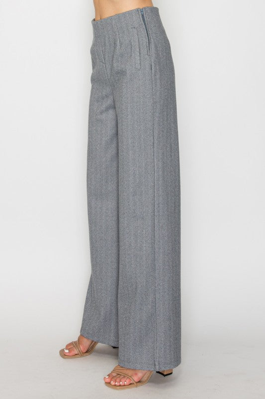 P 763 - Wide Leg High Waist Tailored