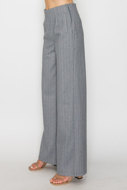 P 763 - Wide Leg High Waist Tailored