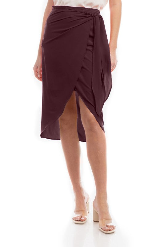 SKT 973 - Wrap Midi Skirt