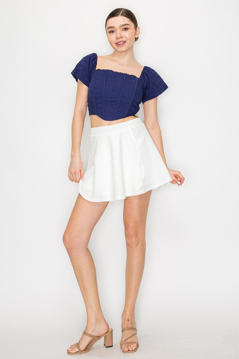 DT 1905 - Smocked Corset Crop Top