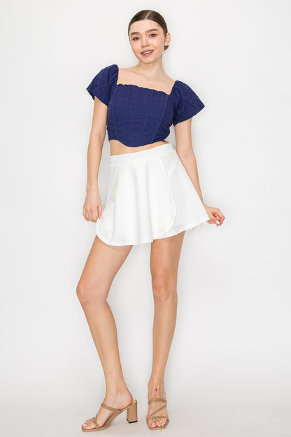 DT 1905 - Smocked Corset Crop Top
