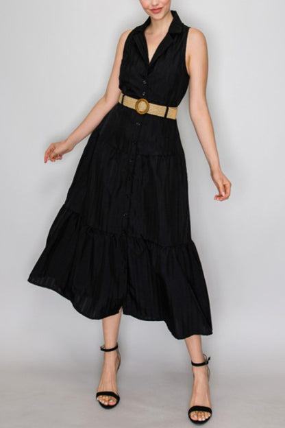 LD 632 - Belted A-Line Dress