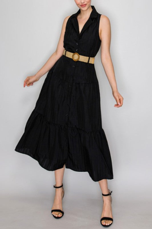 LD 632 - Belted A-Line Dress