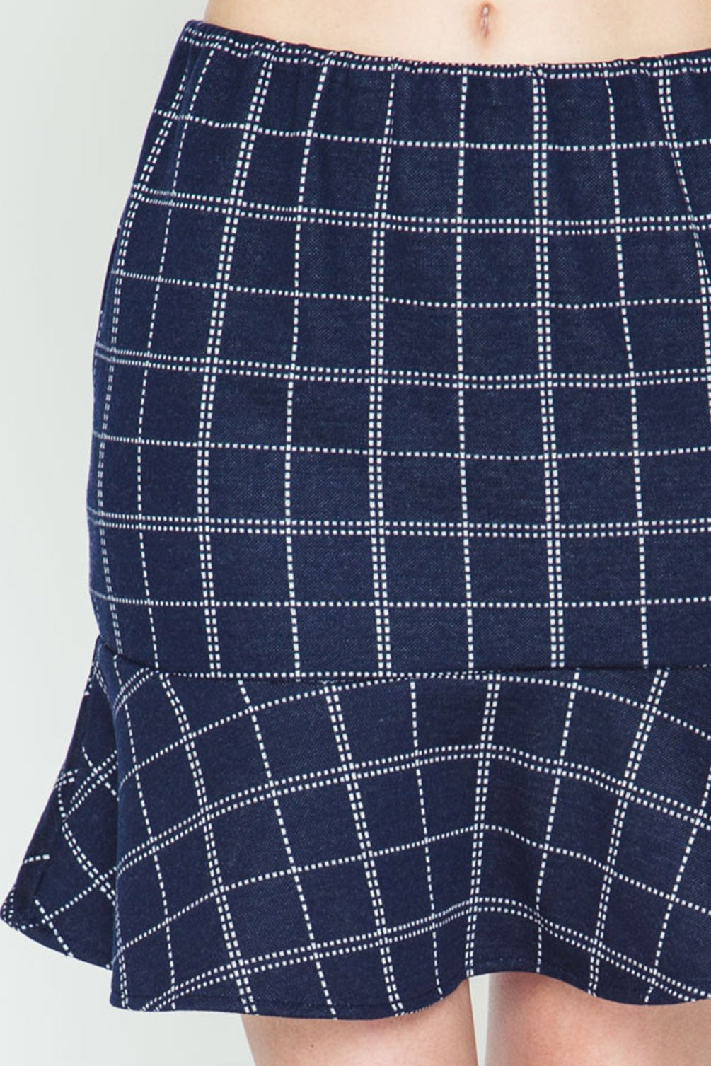 SKT 1090 - Checkered Mermaid Mini Skirt