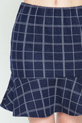 SKT 1090 - Checkered Mermaid Mini Skirt