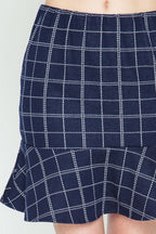 SKT 1090 - Checkered Mermaid Mini Skirt