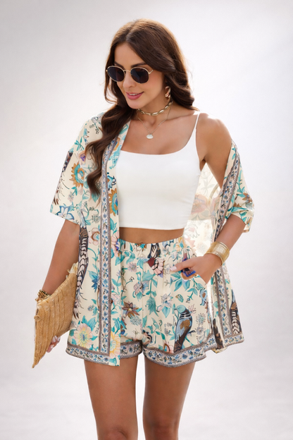 SET 040 - Floral Print Elastic Set