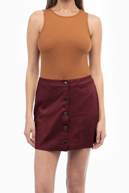 SKT 997 - Faux Suede Mini Skirt