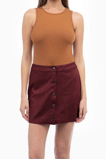 SKT 997 - Faux Suede Mini Skirt
