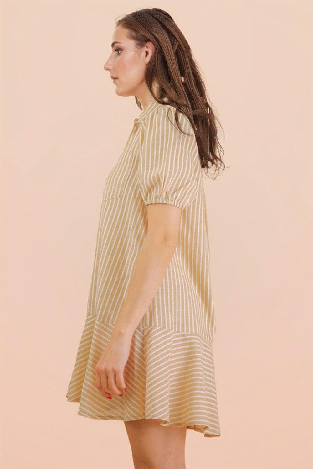 CD 3758 - Puff Sleeve Shirt Dress