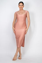 DD 1330 - Rhinestone Studded Slit Dress