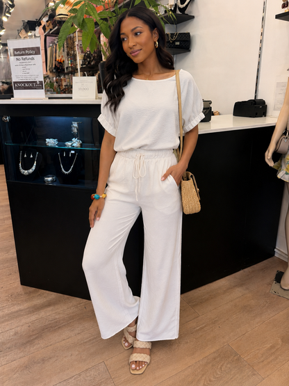 SET 093 - Textured Drawstring Pants