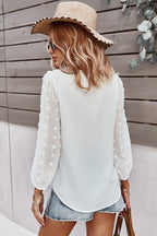 DT 1777 - Lantern Sleeve Swiss Dot Shirt