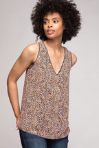 CT 2749 - Coffee Bean Print Top
