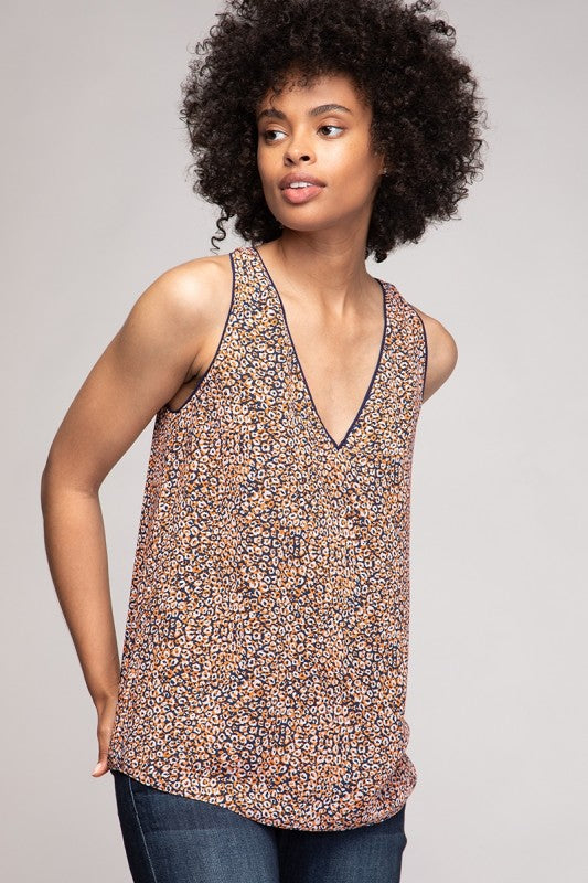 CT 2749 - Coffee Bean Print Top