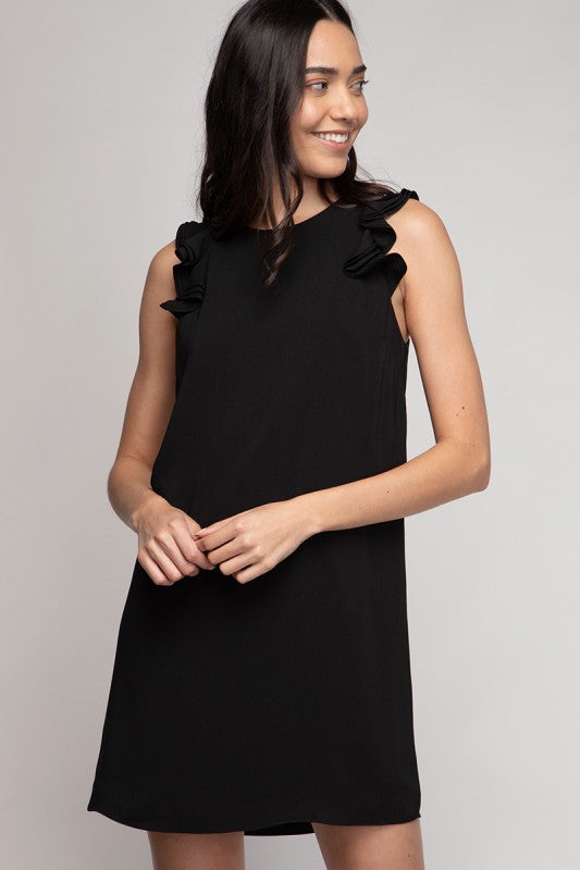 CD 3716 - Mini Ruffle Sleeve Dress