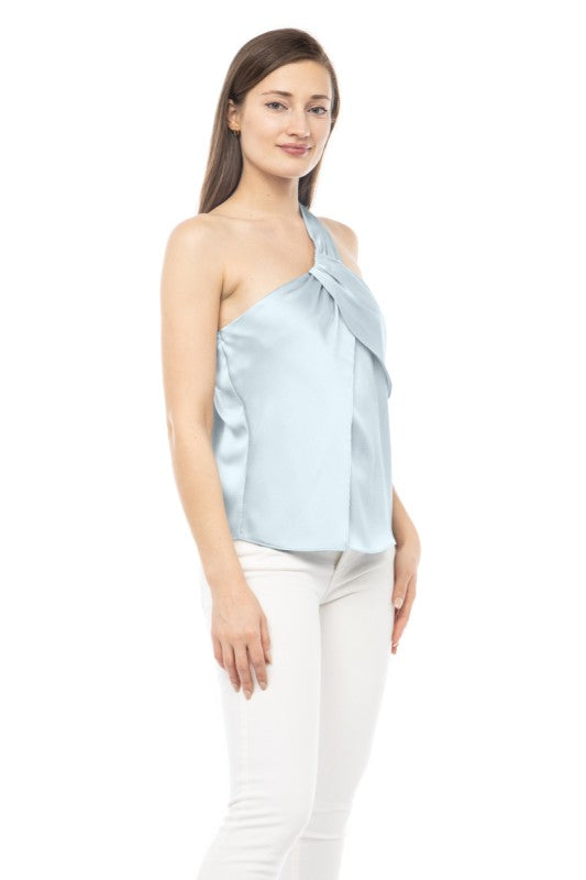 DT 1863 - One Shoulder Satin Top