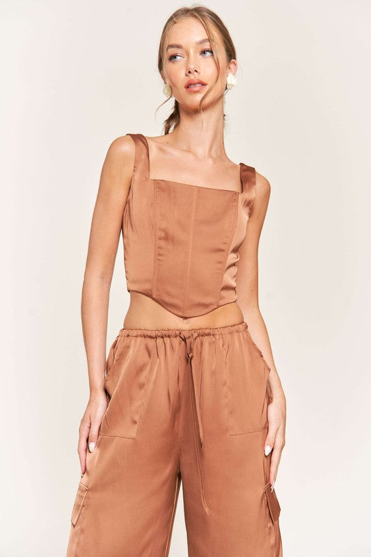 DT 1808 - Satin Crop Top