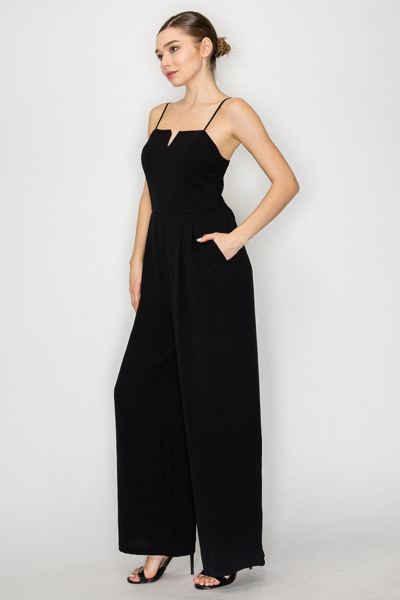 JS 135 - Smocked Wide Leg Jumpsuit