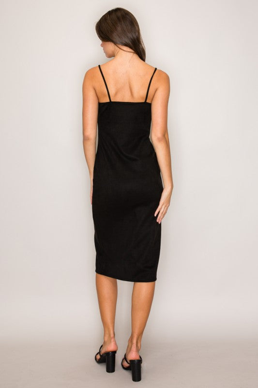 DD 1355 - Stretchy Suede Midi Dress