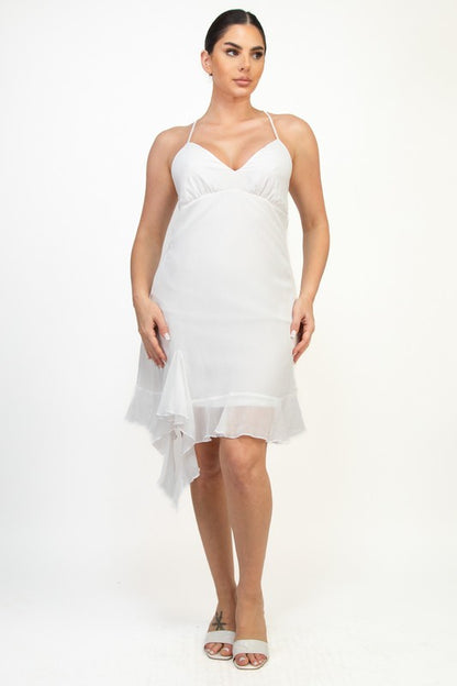 DD 1306 - Ruffle Back Mini Dress