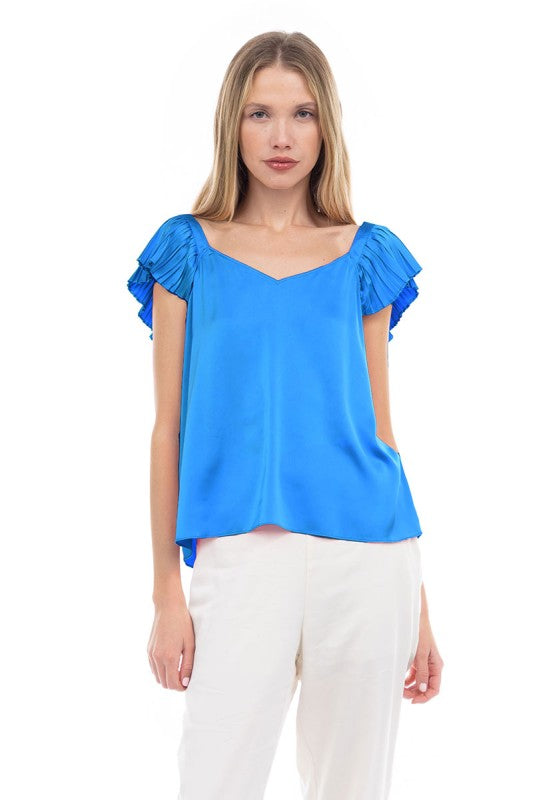 CT 2804 - Flowy Sleeve Satin Blouse