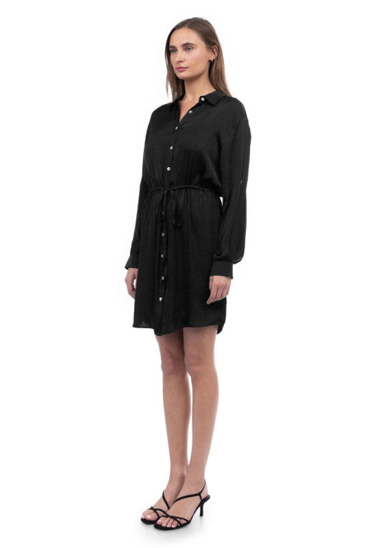 CD 3717 - Shirt Dress with Drawstring Waist