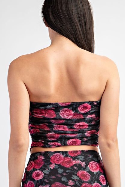 SET 034 - Floral Printed Tube Top