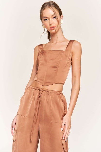 DT 1808 - Satin Crop Top