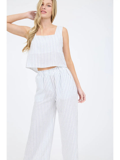 SET 061 - Wide Leg Pinstripe Pants