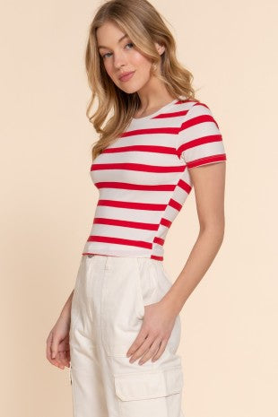 CT 2839 - Short Sleeve Knit Crop Top