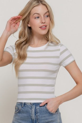 CT 2839 - Short Sleeve Knit Crop Top