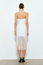 DD 1385 - Cutout Neckline Fringe Dress