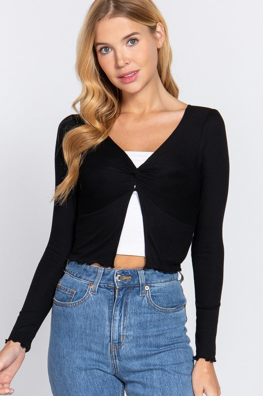 DT 1778 - Long Sleeve Twist Detail Top