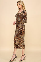 DD 1342 - Scoop Neck Printed Midi Dress