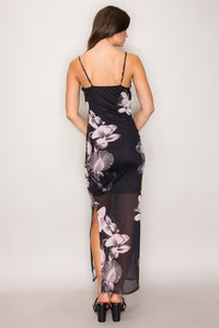 DD 1421 - Printed Mesh Lace Maxi Dress